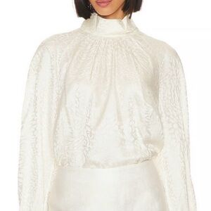 Frame Denim Cream Textured Blouse